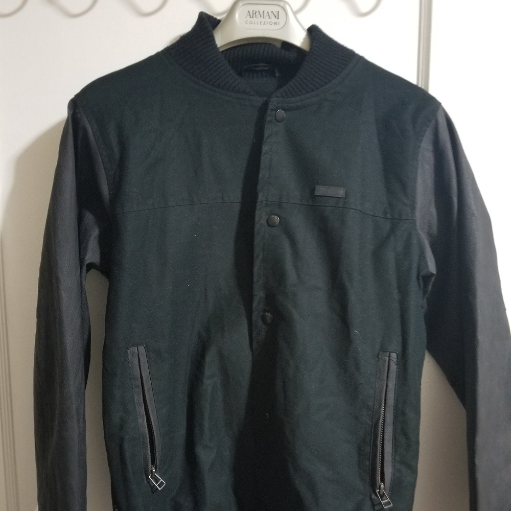 Kr3w Faux leather bomber jacket Men's Small